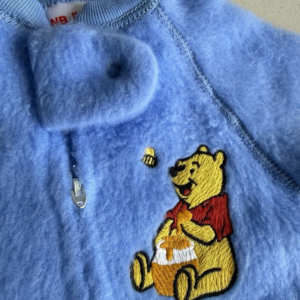 Winnie The Pooh Blue Footed‎ Infant 0 to 4 Months Baby Pajamas Vintage Disney